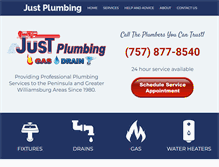 Tablet Screenshot of calljustplumbing.com
